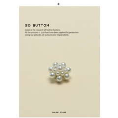 Artzen ESSTUDIO Full Pearl Metal Button Women's Choker Collar Casual Blouse Sweater Suit Decorative Buttons