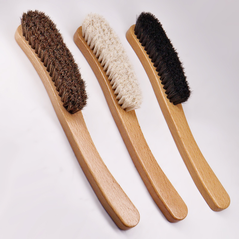 Horse Hair Long-Handled Soft-Bristled Shoe Brush, Bed Sweeping Brush, Coat Brush, Polished Shoe Polish Brush, Frosted Suede Leather Shoes