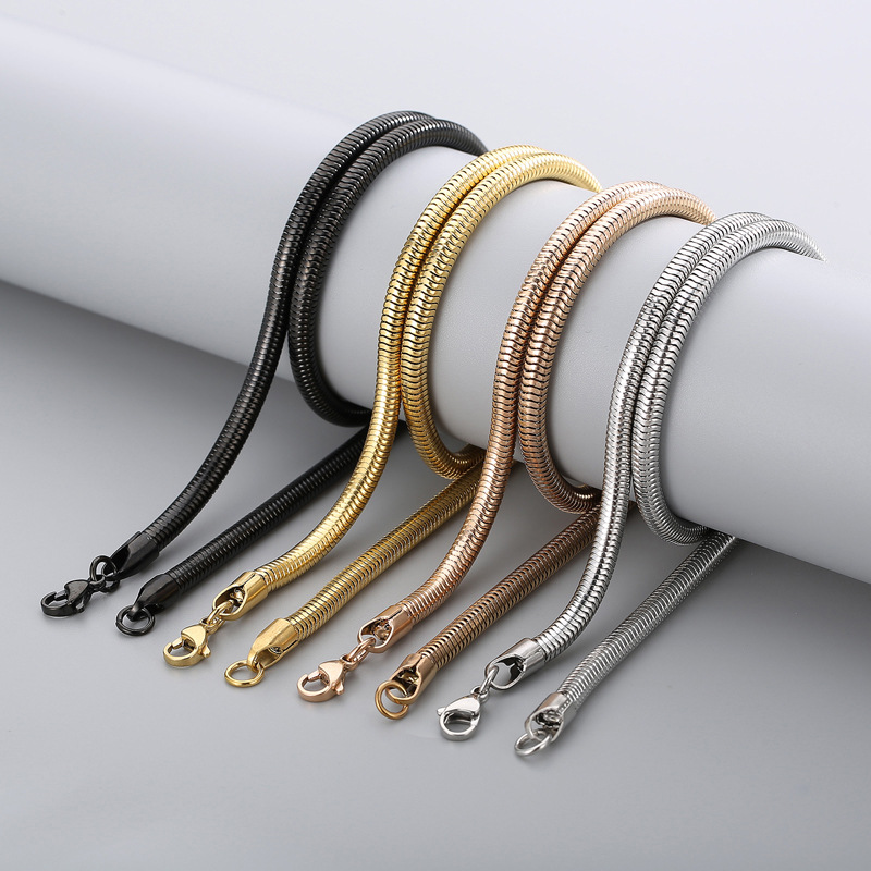 Street Occasion Hip-Hop Geometric Titanium Steel 18K Gold Plated Men's Necklace