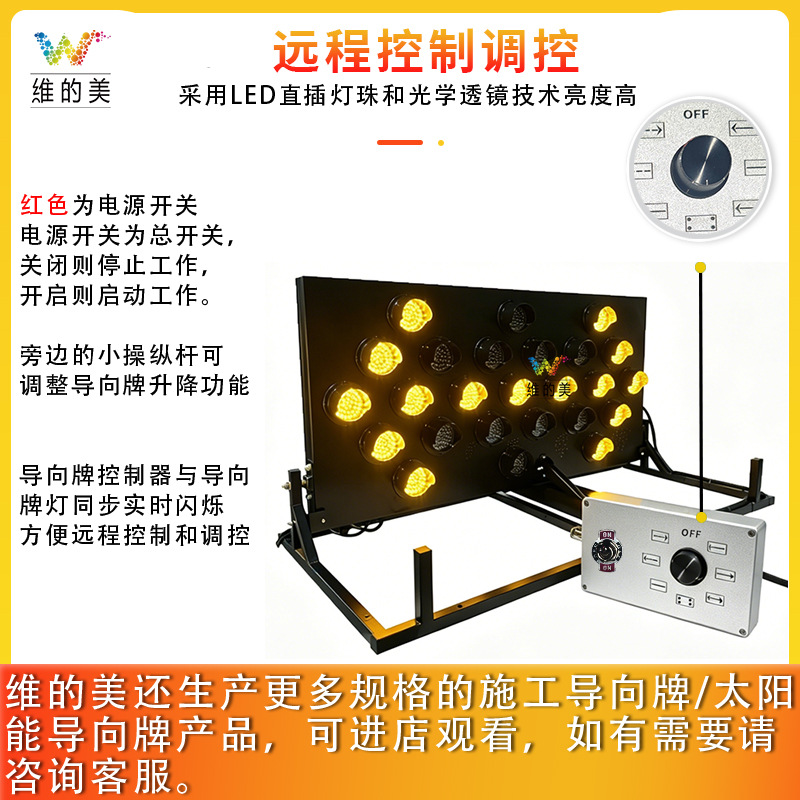Panel de Flecha LED Vehicular 15/25 Luces, Plegable, Elevable, para Camiones y Vehículos de Ingeniería