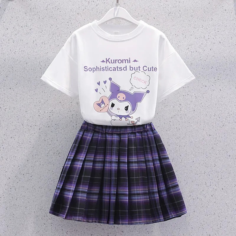 女児学院風スーツtシャツスカート夏服ネット赤中大童女の子jkフリルスカート洋気2点セット潮|undefined