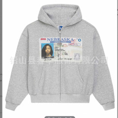 欧美版男女式可爱连帽衫青少年超大运动衫休闲衣服拉链厚