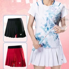 2025新款羽毛球服女百褶短裙开衩设计夏季网球跑步训练比赛下装