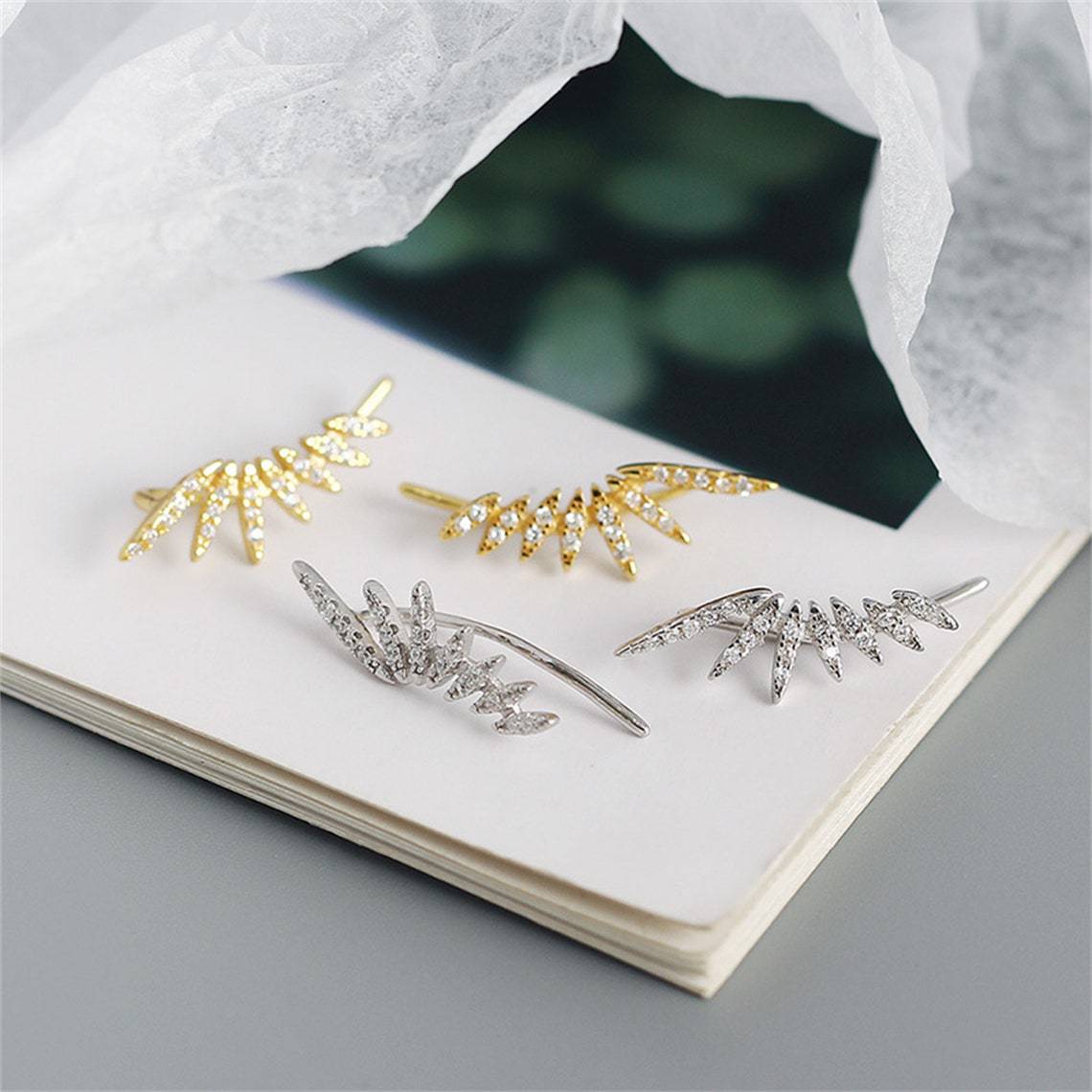 1 Pair Fashion Geometric Alloy Plating Zircon Women's Ear Clips display picture 1