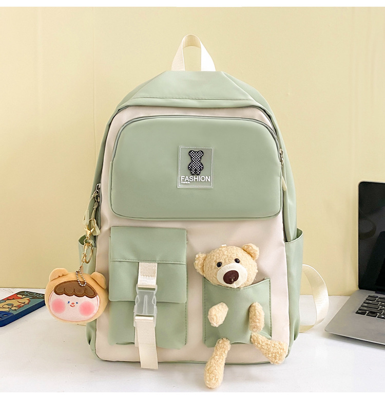 Zaini per bambini, nuovi zaini scolastici per studenti universitari, zaino per bambine con bambola e orso dei cartoni animati, zaino casual carino per donne_voghion.com