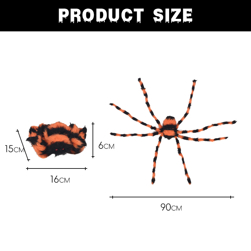 Araña de Peluche Grande Multicolor para Decoración Exterior de Halloween image 5