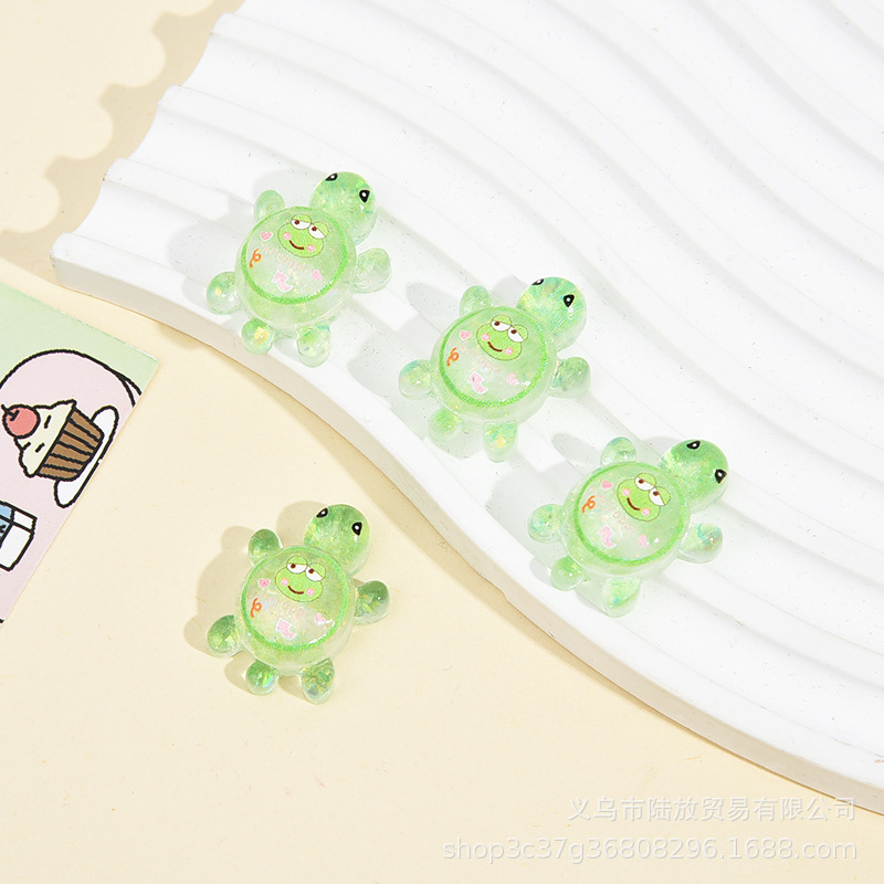 Mini decoración de tortuga, tortuga, cara a cara, campeón de tortuga luminoso, la misma artesanía de resina, regalo de moda