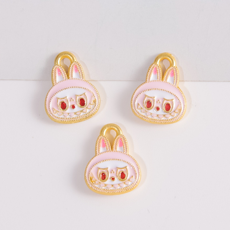 色保持ゴールデン diy 漫画かわいいラブブブブレスレットネックレスラブブブスペーサービーズ手作りロープ材料卸売|undefined