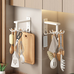 Kitchen rotating hook wall-mounted storage rack kitchen utensil storage rack spatula spoon spatula hanging rack no punching rack
