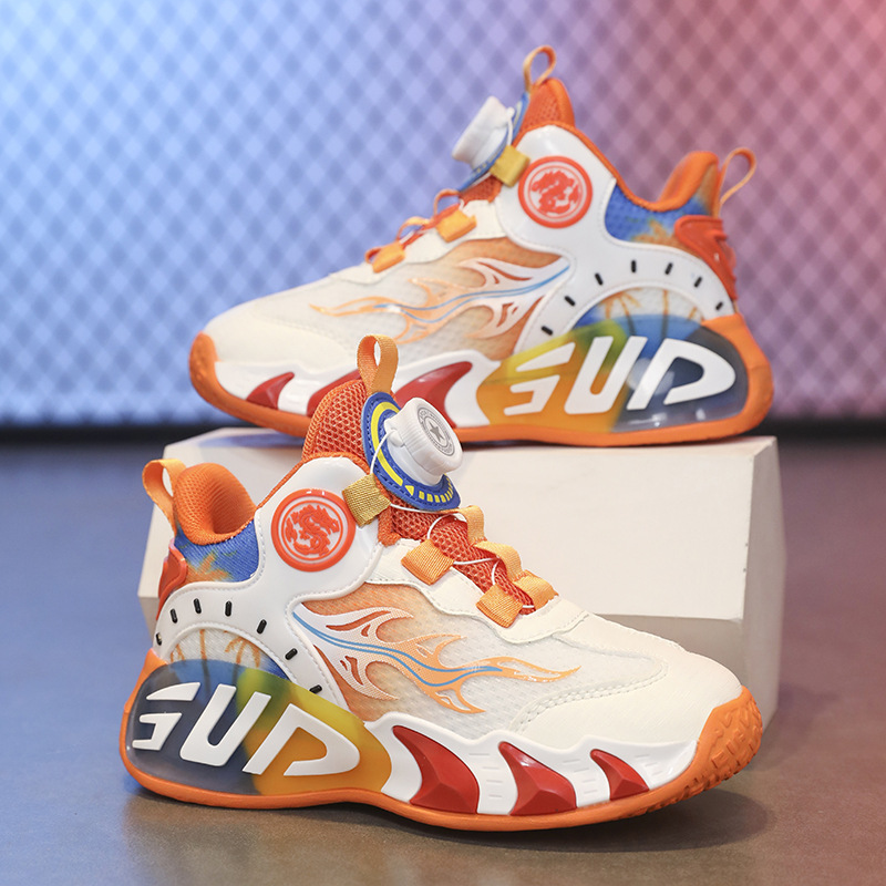 Calzado de baloncesto para niños Calzado deportivo para niños y niñas 2025 verano nuevo estilo malla transpirable zapatos de entrenamiento ligeros por lotes