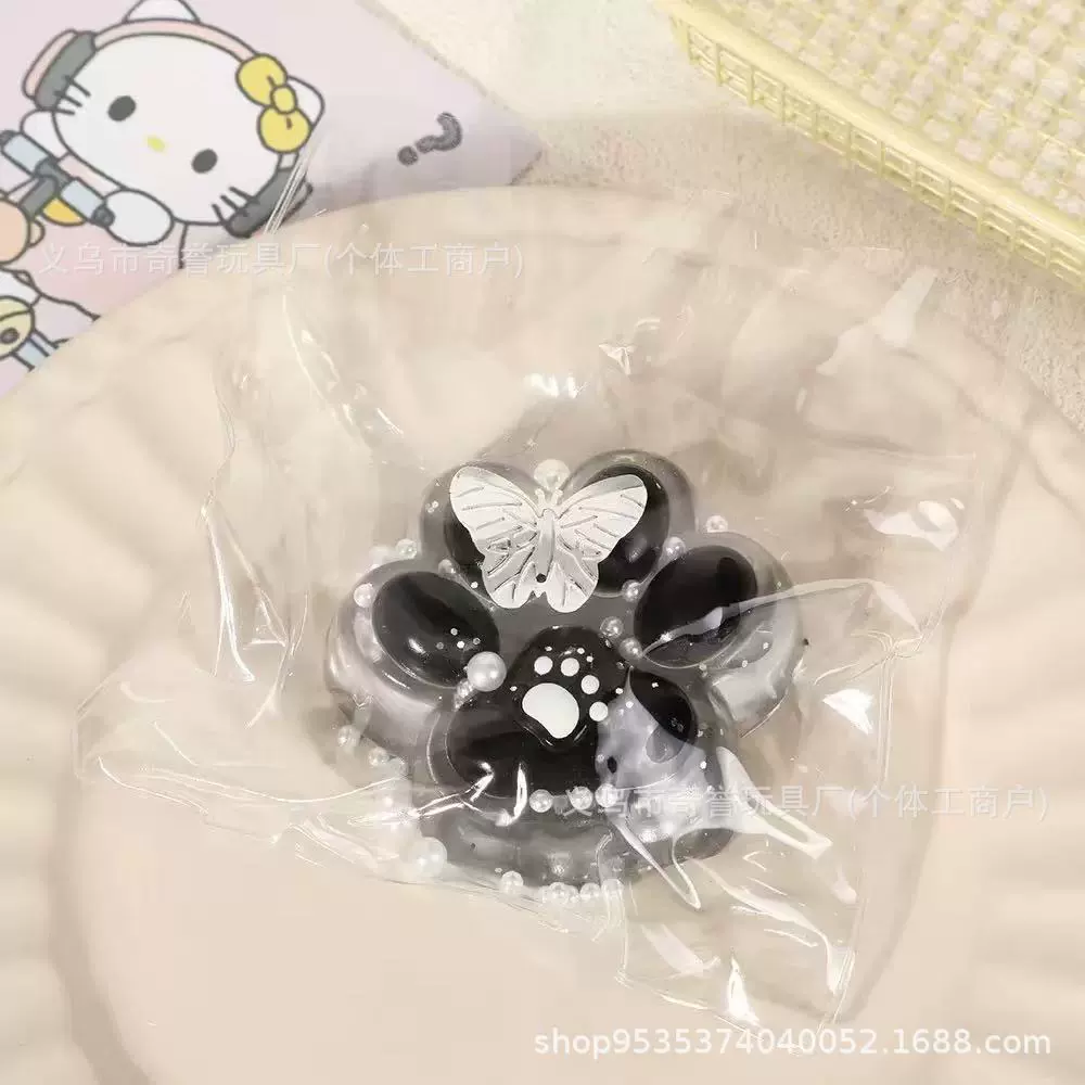 Чистый красный TPR прозрачный хрустальный кошачий кошачий коготь, зажимающий музыку, медленный отскок мягкого клея, вентиляция игрушек, ночной рынок, киоск, чтобы распаковать