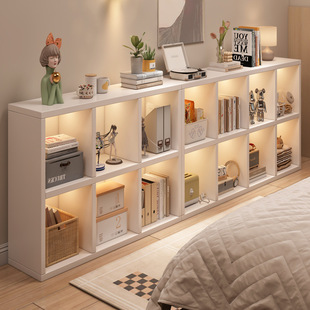 Low Bookshelf Floor-Standing Bookcase Home Living Room Storage Rack Bedroom Storage Cabinet Storage Cabinet Simple Bay Window Grid Cabinet