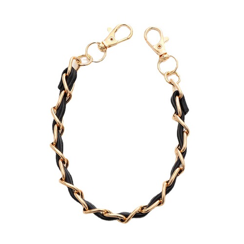 New pearl double chain mobile phone chain diy mobile phone case jewelry student water cup bag hand-made leather chain
