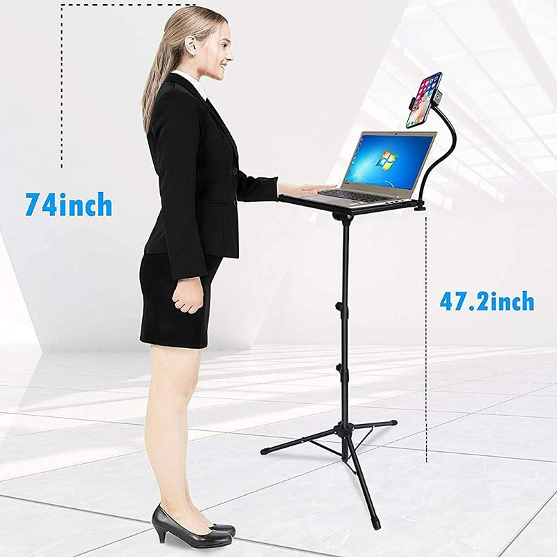 Soporte de transmisión en vivo de piso para proyector, soporte de bandeja telescópico de tres patas, soporte para portátil, soporte para teléfono móvil, fábrica