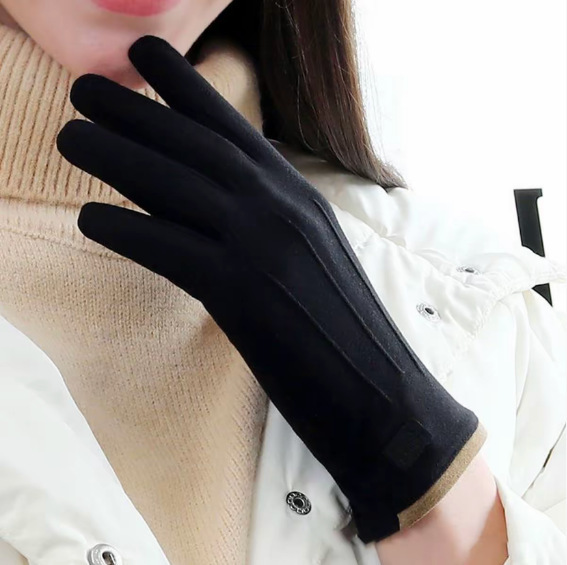 男女款秋冬季保暖加厚加绒骑车出行防风防寒手套手指可触屏防滑耐|undefined