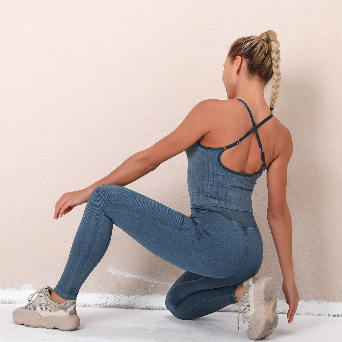 seamless knitting running sports fitness suit NSNS34108