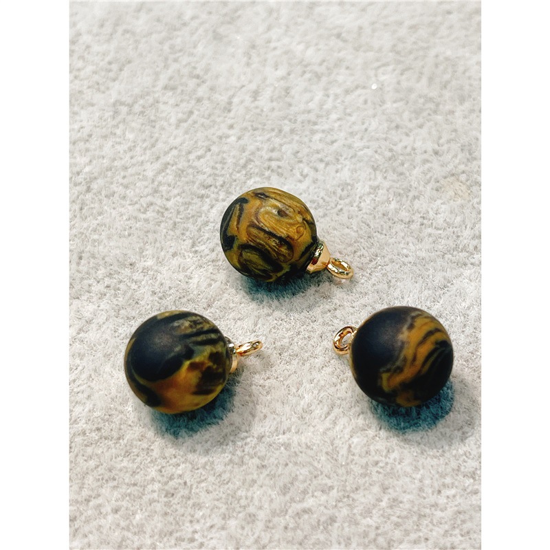 新中式国风汉服旗袍辅料10mm原木黑金带角纽扣香云纱丝绒