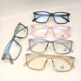 小额混批新款时尚TR90眼镜框黑色方形复古眼镜架超轻配近视用平光