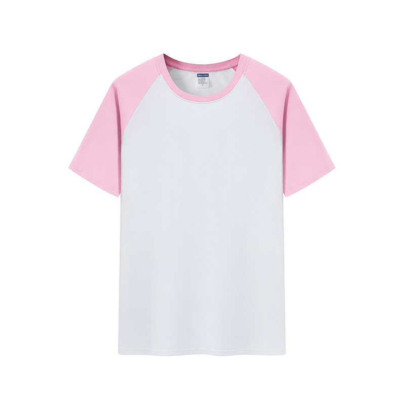 Verano nuevo 200g Raglan color a juego de manga corta camiseta juventud algodón retro contraste suelto color cuello redondo top