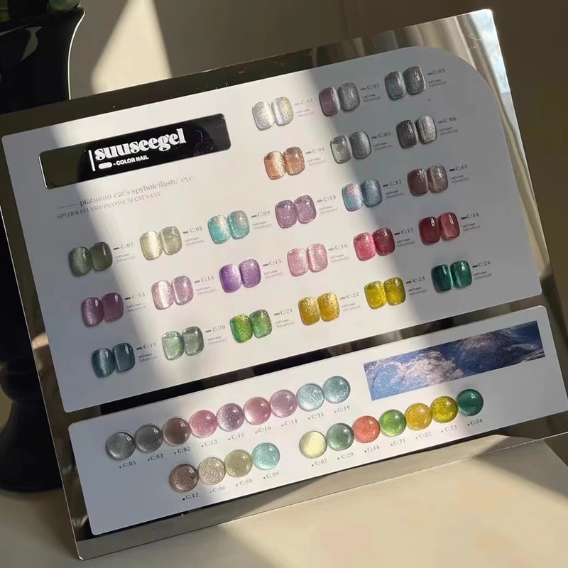 新款束色叶町甲油胶亮片胶碎钻猫眼一笔上色饱和高美甲牢固持久