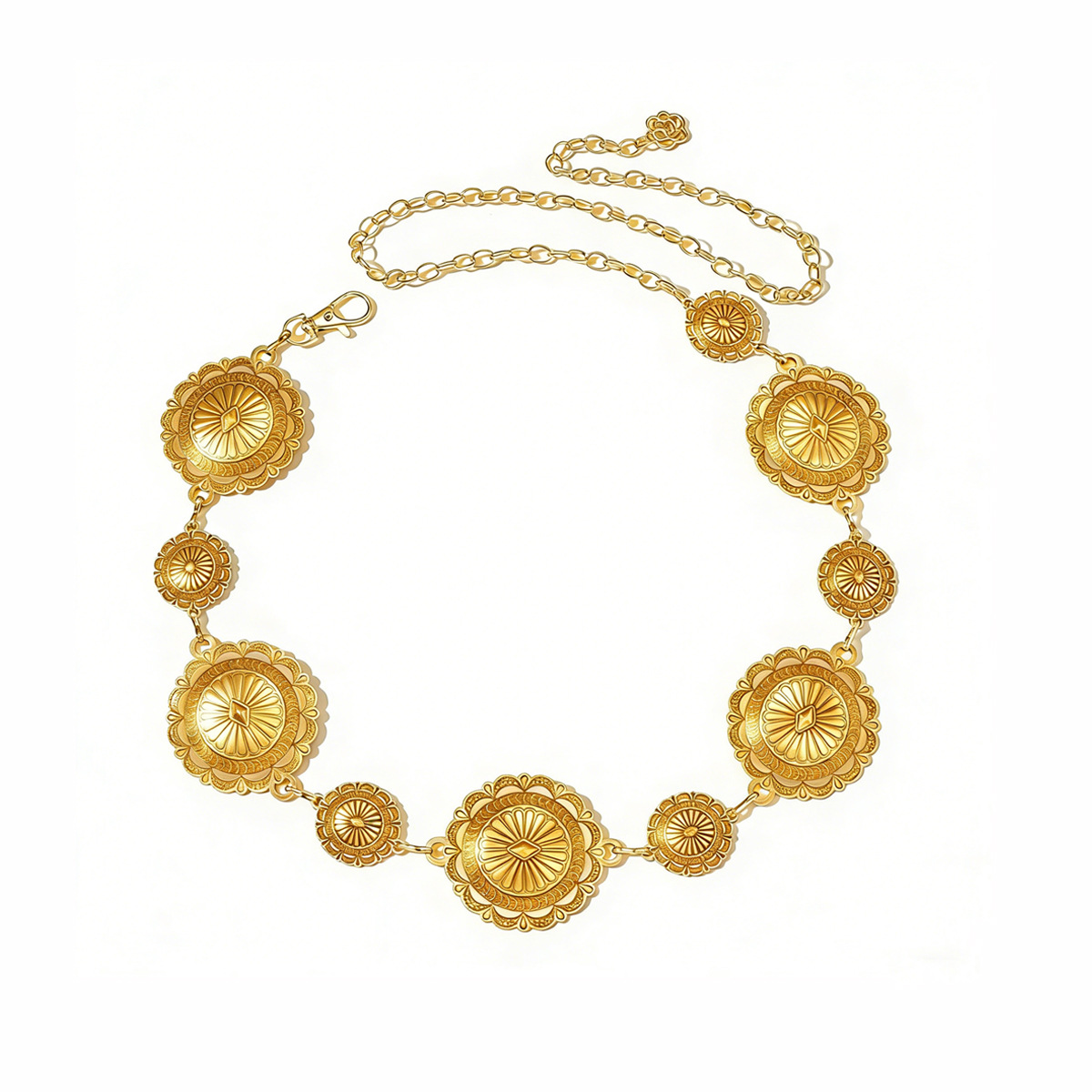 Cadena para la cintura, cadena corporal 2026, nuevo accesorio de metal transfronterizo para mujer, cadena corporal, cinturón con diseño de gong para la playa de verano, adorno para la cintura_voghion.com