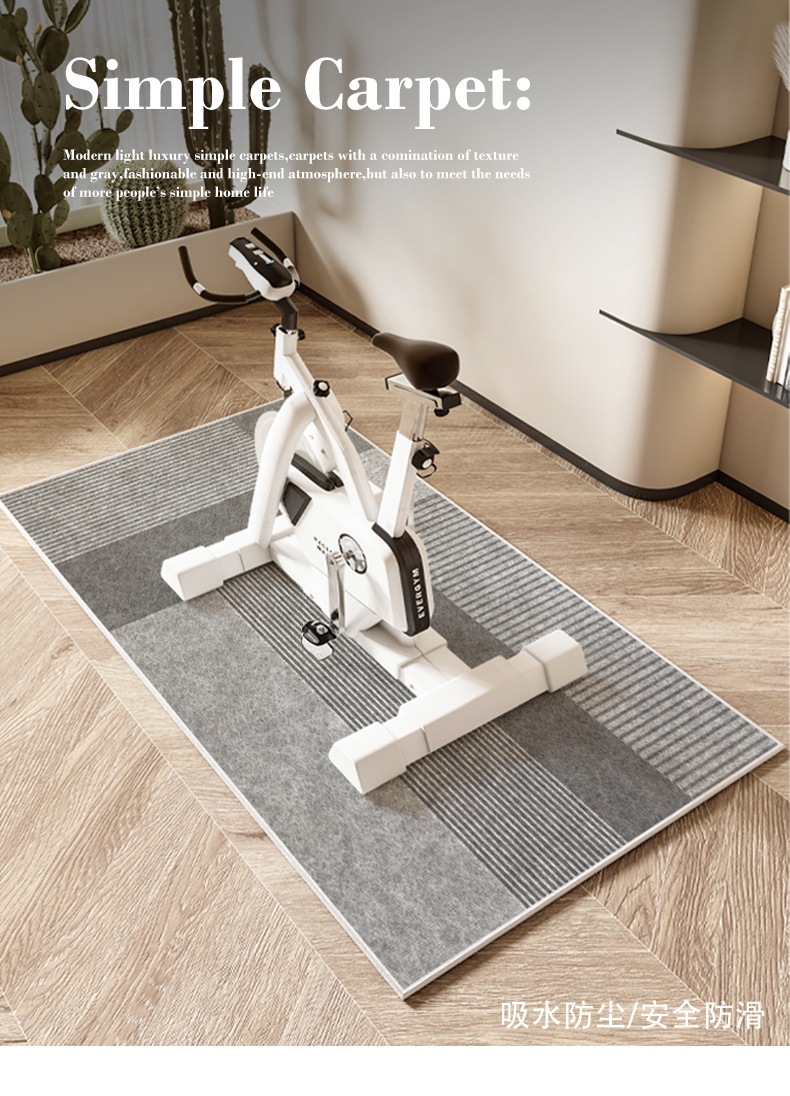 Gym Spinning Silent Shock-Absorbing Anti-Slip Mat Home Simple Bedroom Bedside Blanket Washable Balcony Bay Window Mat