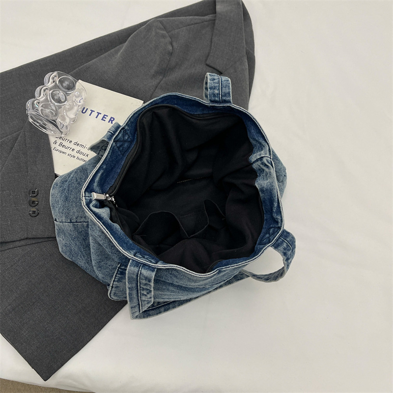 Bolsos para mujer 2024 nueva moda de mezclilla casual para mujer bolso de hombro de gran capacidad para viajes de clase