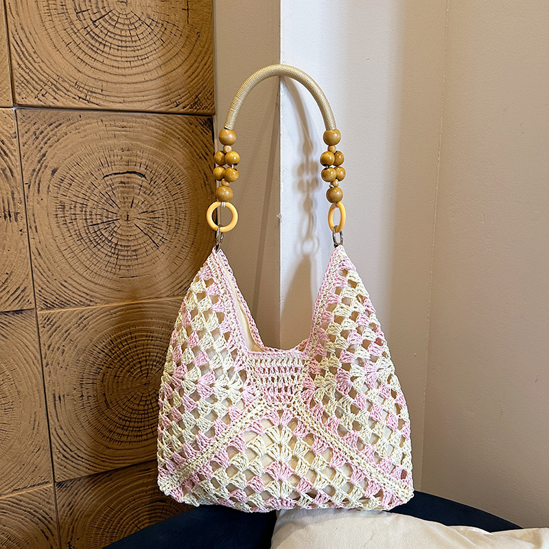 Bolsa de tejido de gran capacidad para mujeres 2026 nuevo verano de vacaciones en la playa bolsa de viaje simple bolsa de arte image 11
