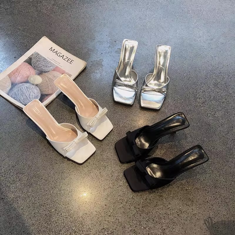 High-Heeled Slippers for Women's Summer Outer Wear 2025 New Style, Very Good-Looking and Not Tiring for Feet, Beautiful Sandals for Summer with Skirts and Slippers