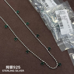 通体纯银S925新中式设计感漫天星玉髓项链高级感轻奢锁骨链中国风