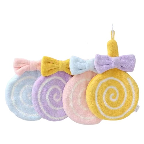 Cotton Candy Towel, Small Hand Towel, Coral Fleece Wall-mounted Absorbent Non-shedding Soft Thick Bathroom Kitchen