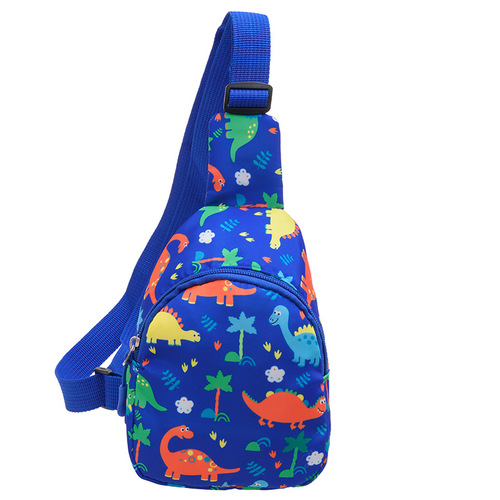 Korean Children's Crossbody Bag Cartoon Cute Dinosaur Print Chest Bag Lightweight Nylon Children's Outing Snack Bag