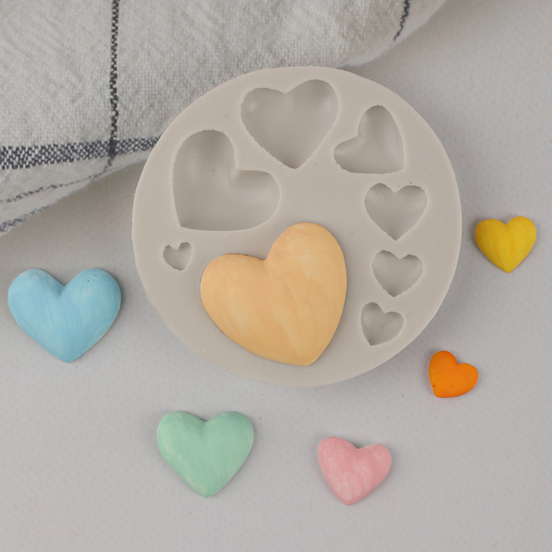 DIY arcilla de chocolate tamaño 8-piece amor fondant cake decoración molde de silicona epoxi herramienta para hornear