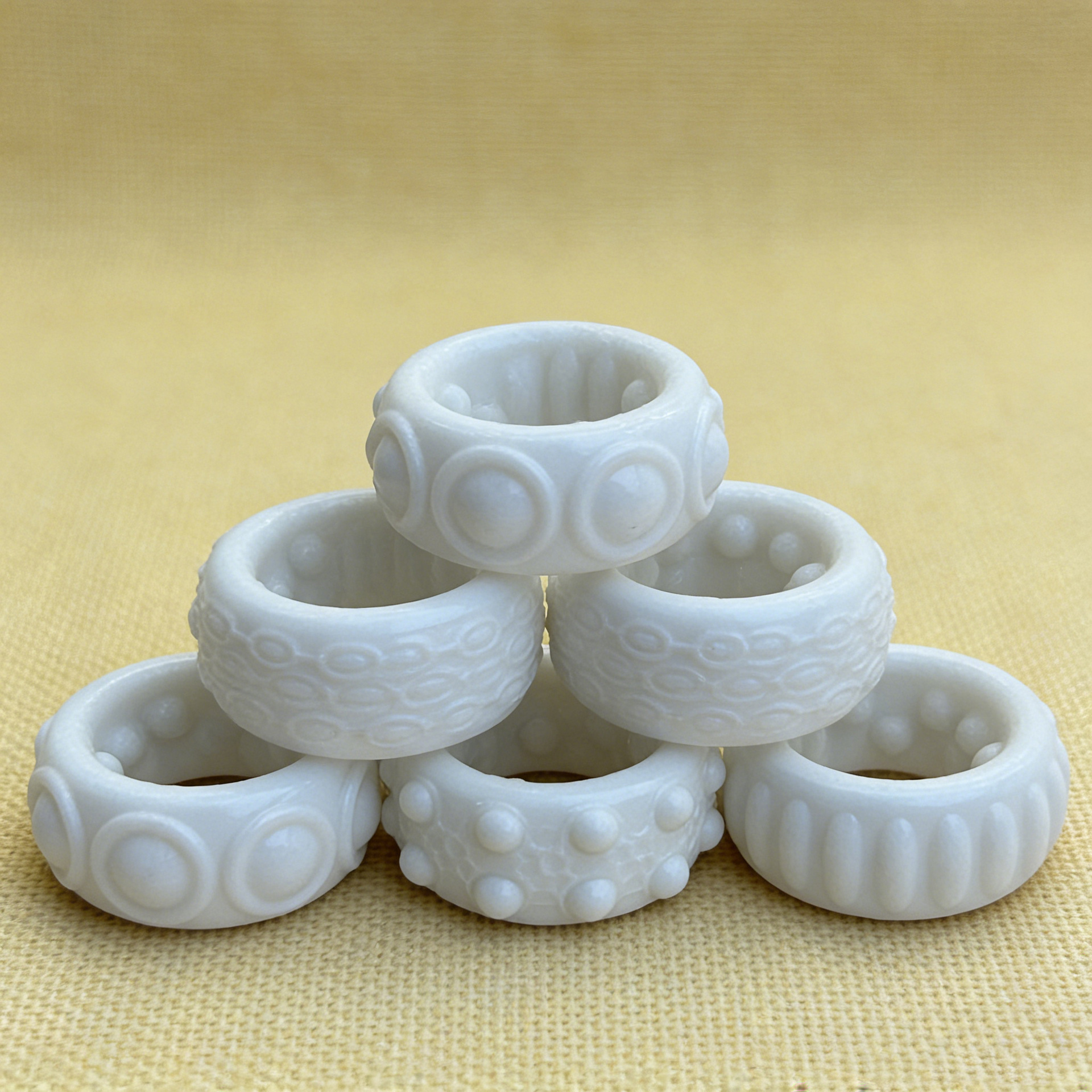 Men’s Crystal Lock Delay Ring, Smooth TPE Penis Ring, Yellow Adult Novelty — detail image 7