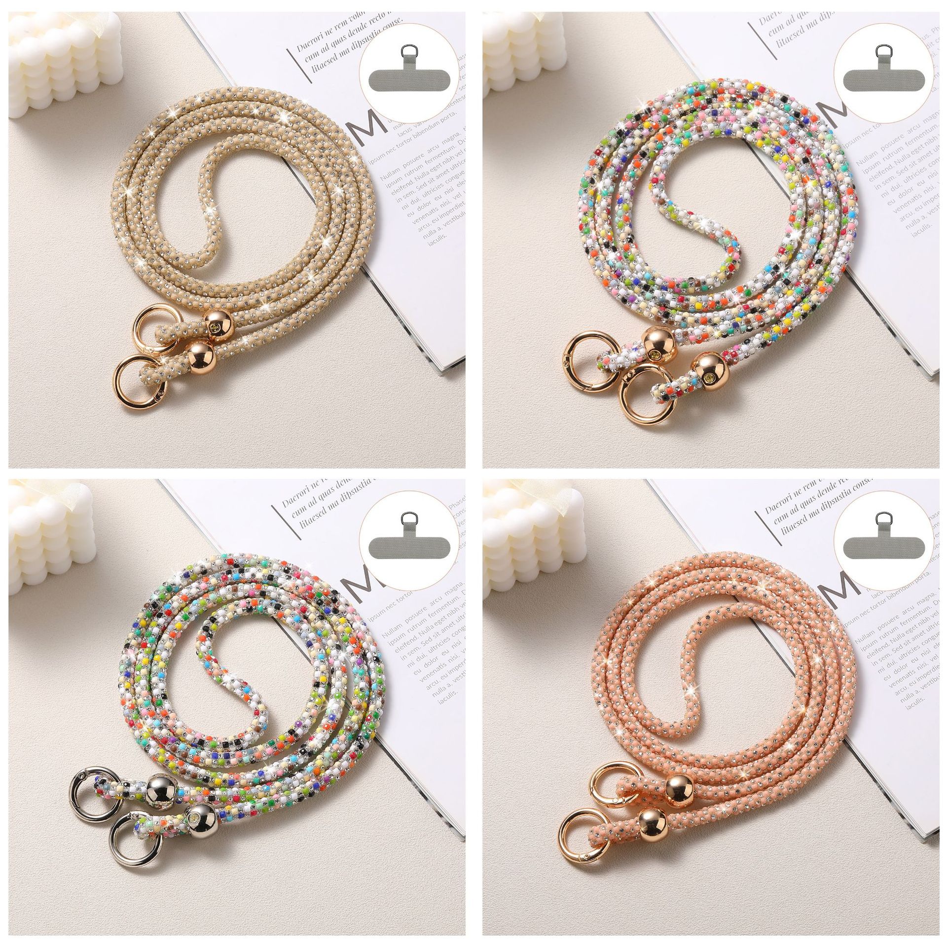 Cuerdas de telefonía móvil de lujo de diamante larga larga colgante de telefonía móvil colgante de hombro colgante de bolso colgante correa de teléfono móvil