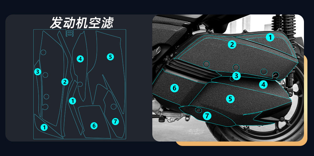 Suitable for 20-26 Models of Yamaha Xmax300 Fuel Tank Stickers, Modified Body Thickened Protective Stickers, Decals, and Film Accessories