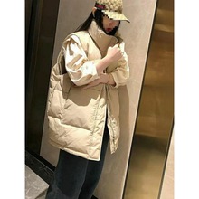 加肥加大300斤胖mm羽绒棉马甲女棉服秋冬季加厚百搭宽松马夹外套