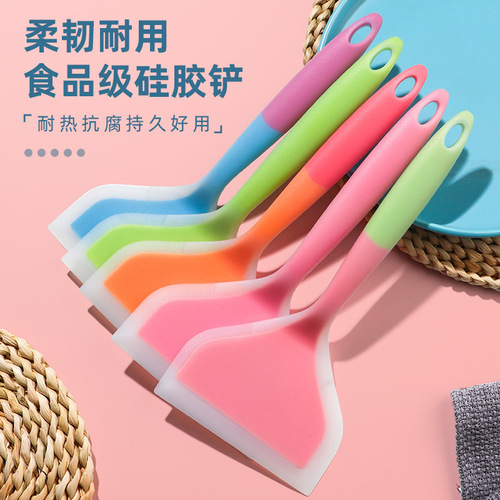 Kitchen silicone spatula, high temperature resistant non-stick pan, food grade thickened spatula, household cooking and omelette spatula, kitchen tool
