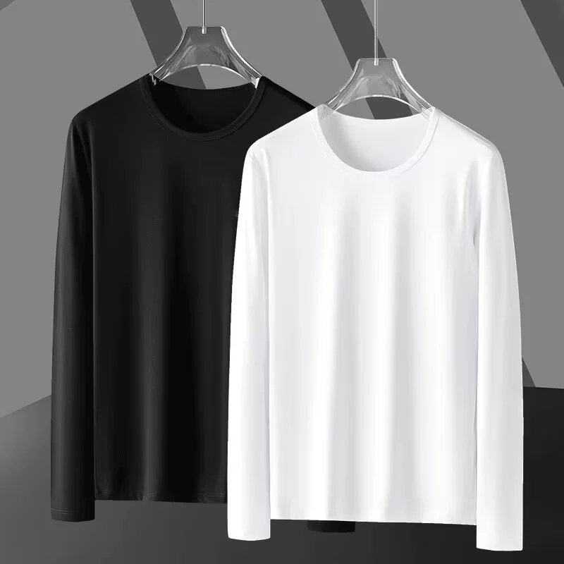 Новая модельская футболка мужская осенняя рубашка с круглым вырезом