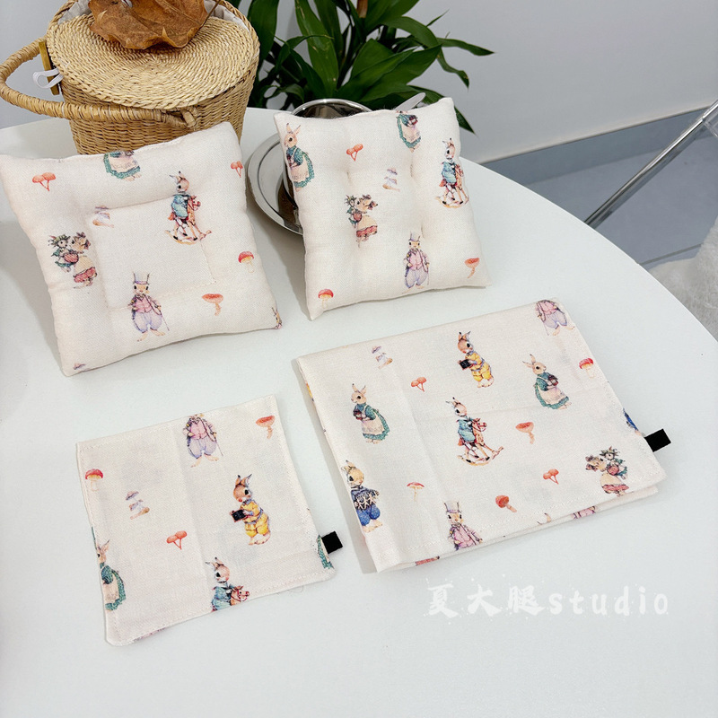 Pure Cotton Brushed Cartoon Peter Rabbit Placemat, Cotton and Linen Dining Mat, Heat Insulation Mat, Household Fairy Tale Cup Mat, Bowl and Plate Mat Pure Cotton Brushed Cartoon Peter Rabbit Placemat, Cotton and Linen Dining Mat, Heat Insulation Mat, Household Fairy Tale Cup Mat, Bowl and Plate Mat