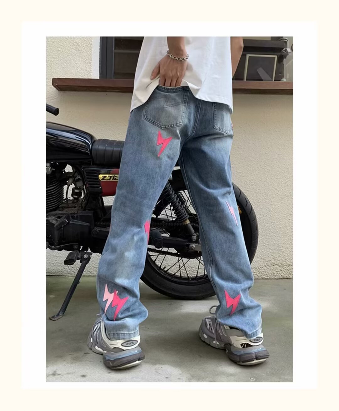 Trendy Men's Summer Jeans Hip Hop High Street Style Personalized Letter Print Cool Stylish Long Pants_mkmklike.com