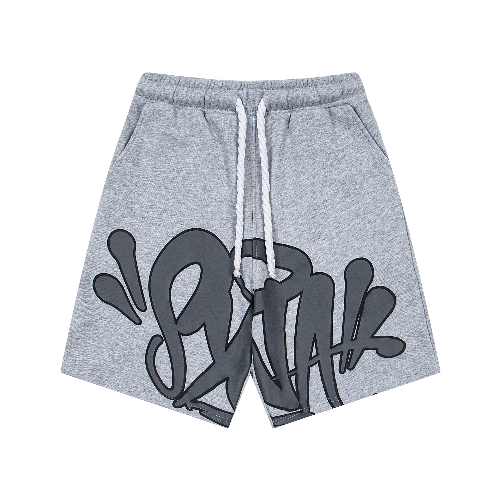 Syna World Sweat Shorts Graffiti Logo Grey Black