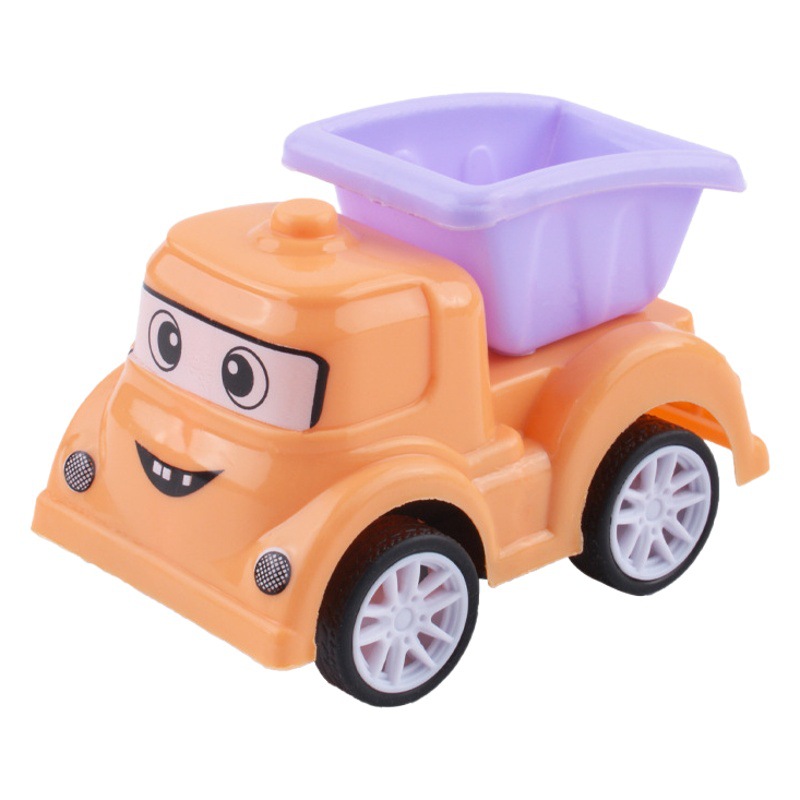 Fábrica al por mayor de dibujos animados mini pull back vehículo ingeniería juguete deslizante excavadora grúa niña niño bebé puesto