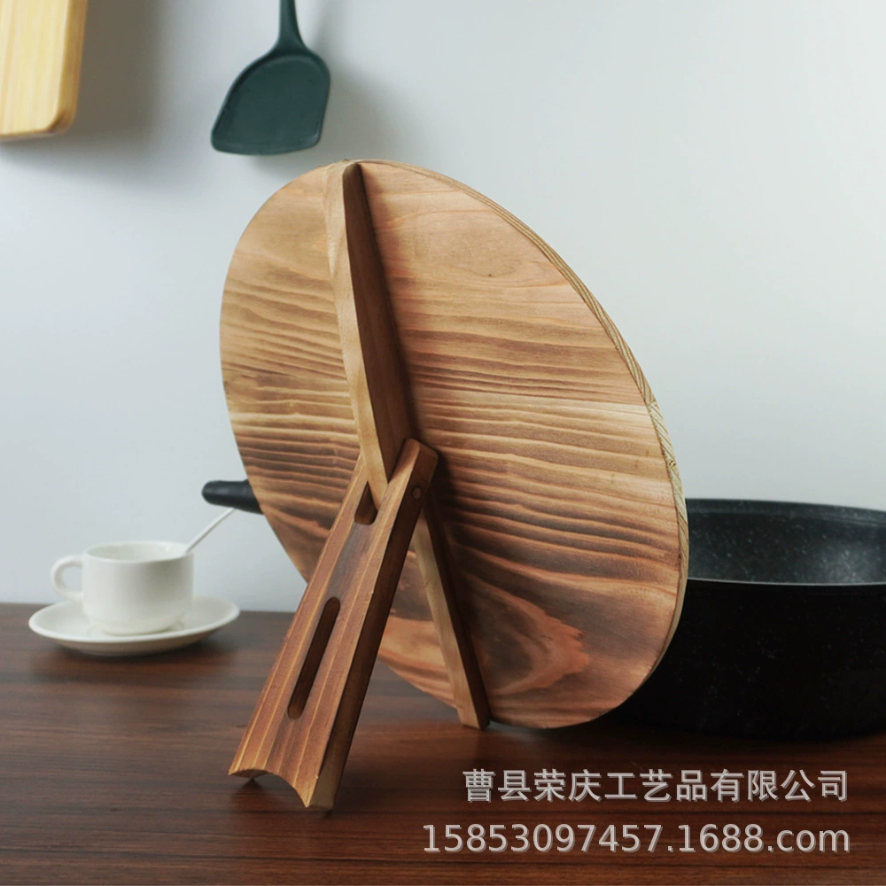 Крышка кастрюли для еды может подставка, железная крышка кастрюли, резервуар для воды вок, круглая карбонизированная кастрюля, кастрюля для живота, ступенька, вертикальная деревянная крышка кастрюли