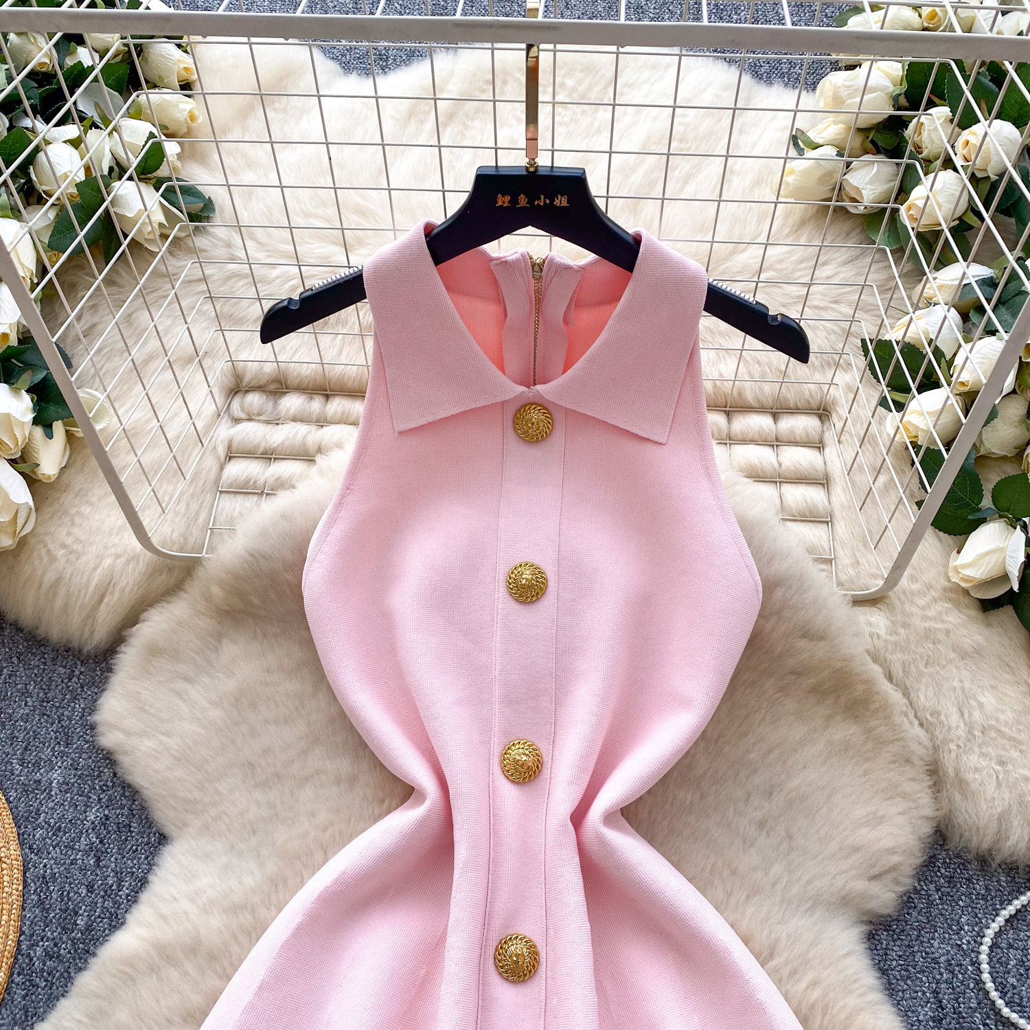 2026 Spring New Style Vest Knit Dress, Sleeveless, Waist Cinching, A Line Skirt, Suitable For Petite Figures, Perfect As An Inner Layer Dress_ecoleips.com