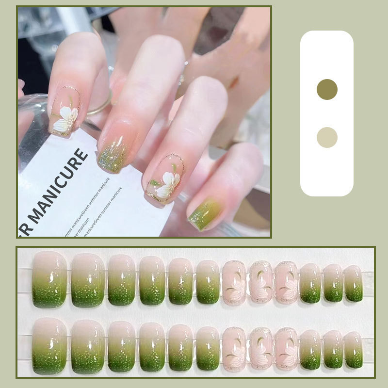 D201-241 New wear nail nail nail tablets wholesale champagne star rabbit detachable nail patch waterproof