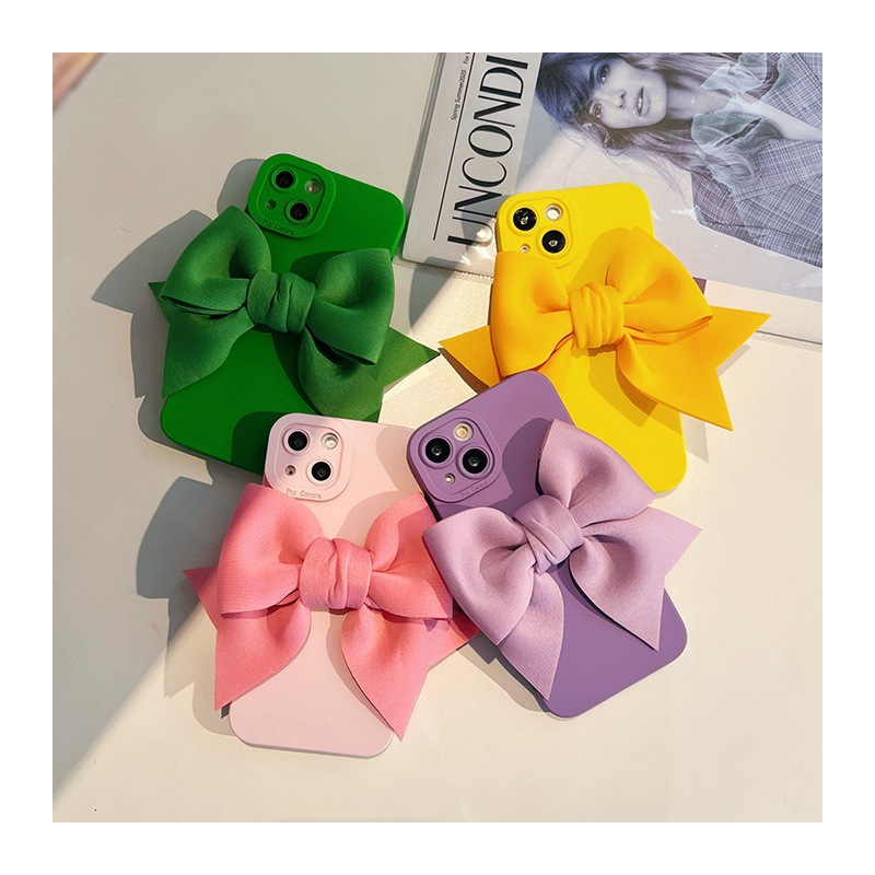 3d Bowknot Silicone Phone Case For Iphone 17 16 15 Pro Max Stylish_voghion.com
