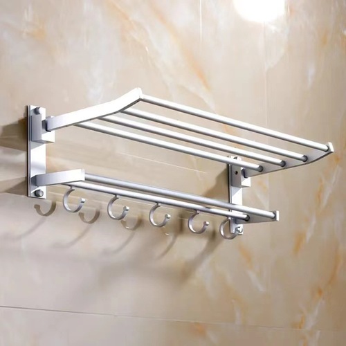 Cross-border bathroom activity foldable aluminum towel rack toilet bathroom storage bath towel rack bathroom hardware hanger