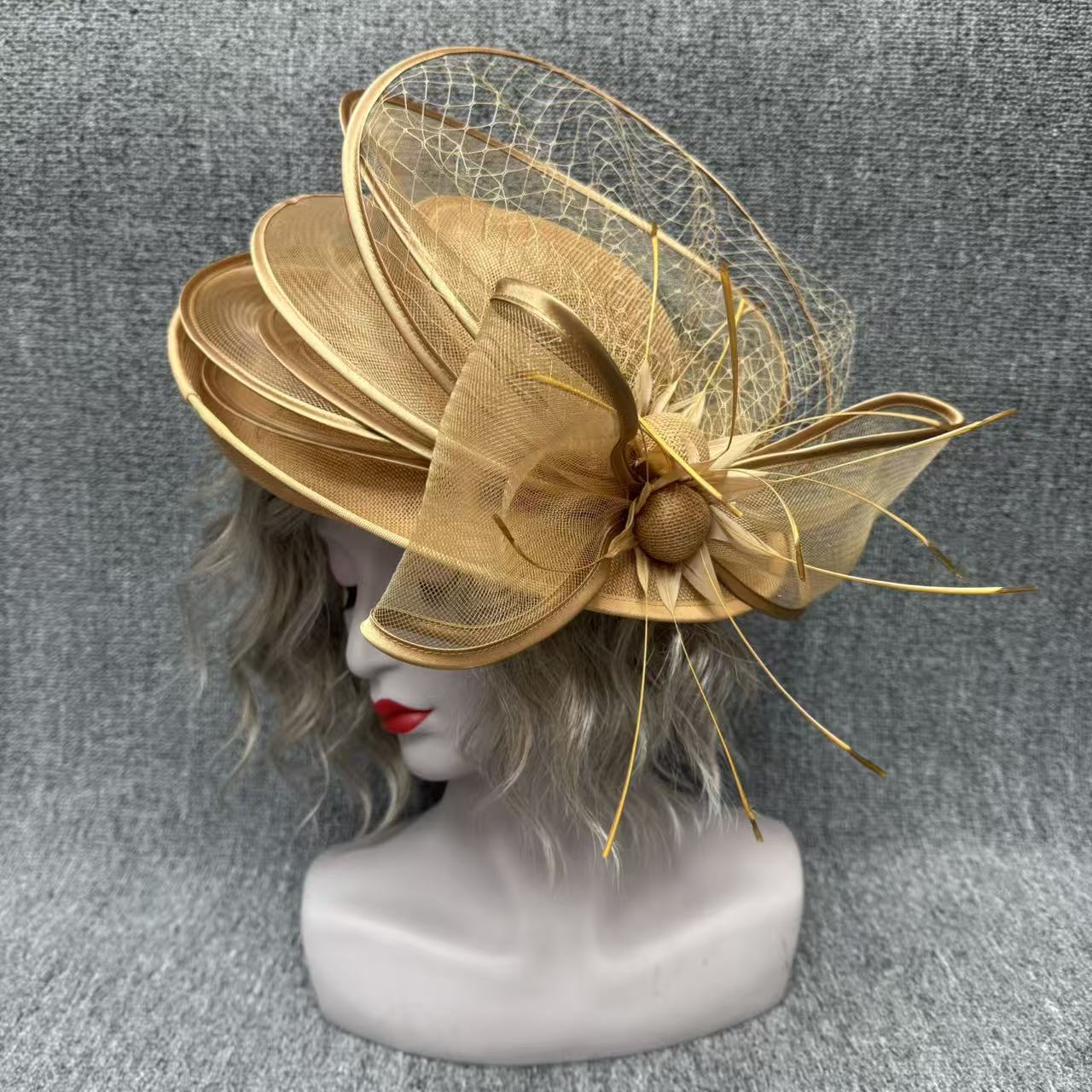 Ebay Aliexpress Hot Wholesale High-End Linen Hair Accessories Palace Banquet Small Hat Celebrity Lady Hat Hair Accessories
