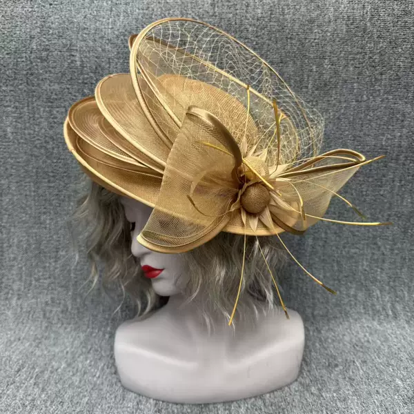 Ebay Aliexpress Hot Wholesale High-End Linen Hair Accessories Palace Banquet Small Hat Celebrity Lady Hat Hair Accessories